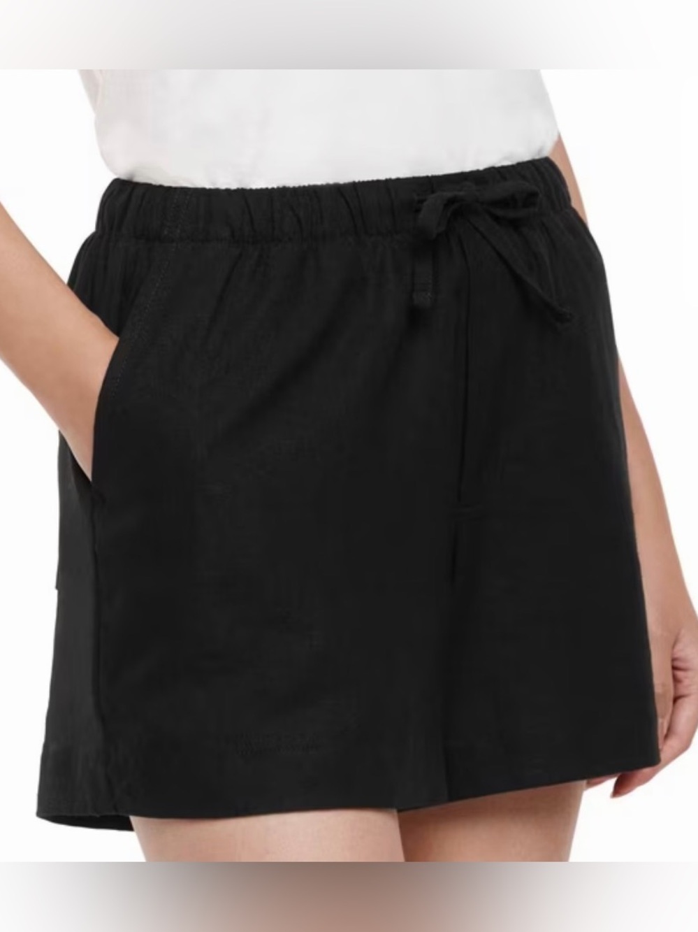 GAP Linen Blend Pull On Shorts with Pockets XL Black NWT - Picture 4 of 10